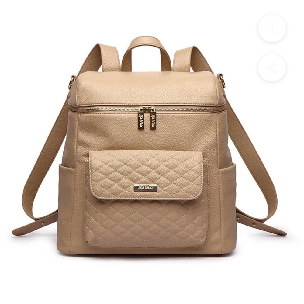 Lulu Bebé Monaco Diaper Bag in Latte Brown
